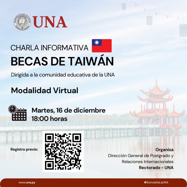 Charla informativa sobre becas de Taiwán será dirigida a la comunidad educativa de la UNA